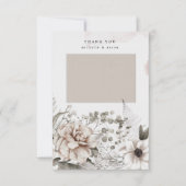 élégant carte de remerciements floral brillant arg (Devant)