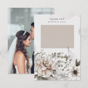 élégant carte de remerciements floral brillant arg