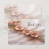 Élégant Carte de remerciements Floral de Pêche Ora (Devant / Derrière)