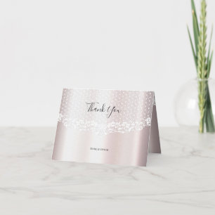 Élégant Carte de remerciements floral dentelle bla