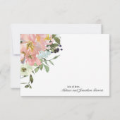 Élégant Carte de remerciements floral Eggshell et (Dos)