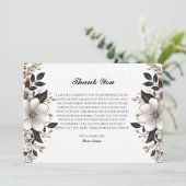 Élégant Carte de remerciements Floral Graduation (Debout devant)