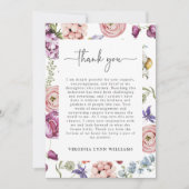 Élégant Carte de remerciements Floral Graduation (Devant)