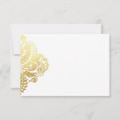 Élégant carte de remerciements floral or (Dos)