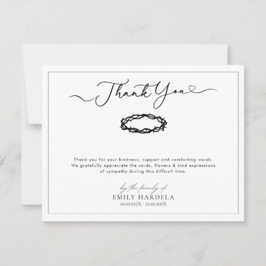 Elégant Carte de remerciements funéraire bleu doré (Devant)