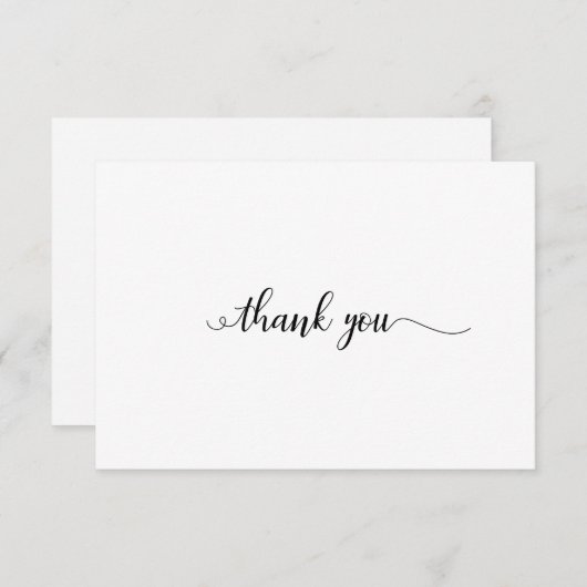 Élégant Carte de remerciements funéraire de callig (Devant / Derrière)