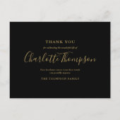 Élégant Carte de remerciements funéraire Gold (Devant)