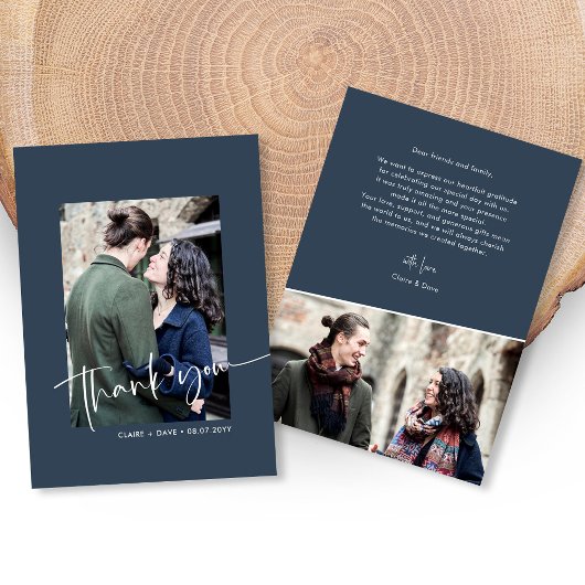 Élégant Carte de remerciements Mariage