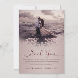 Élégant Carte de remerciements Mariage beige