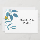 Élégant Carte de remerciements Mariage Bleu (Dos)