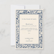Élégant Carte de remerciements Mariage botanique