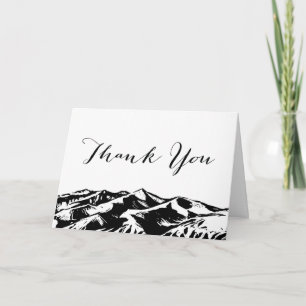 Élégant Carte de remerciements Mariage de montagne
