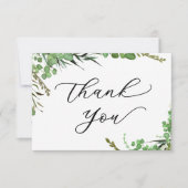 Elégant Carte de remerciements Mariage de verdure (Devant)