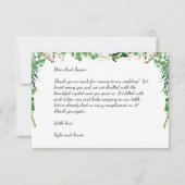 Elégant Carte de remerciements Mariage de verdure (Dos)