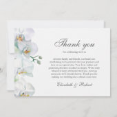 Élégant Carte de remerciements Mariage d'orchidée  (Dos)