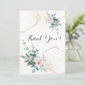 Élégant Carte de remerciements Mariage Eucalyptus (Debout devant)