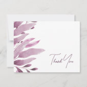 Élégant Carte de remerciements Mariage Feuille de  (Devant)