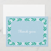 Élégant Carte de remerciements Mariage floral (Devant / Derrière)