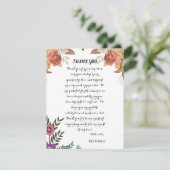 Élégant Carte de remerciements Mariage floral (Debout devant)