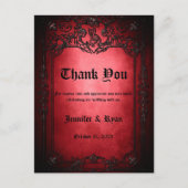 Élégant Carte de remerciements mariage gothique (Devant)