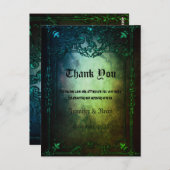 Élégant Carte de remerciements mariage gothique (Devant / Derrière)