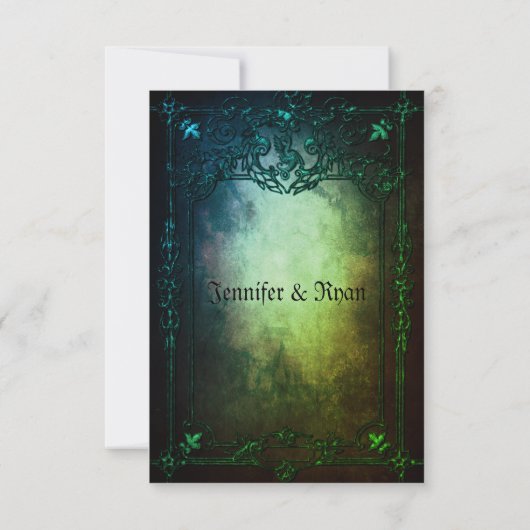 Élégant Carte de remerciements mariage gothique (Dos)