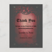 Élégant Carte de remerciements mariage gothique (Devant)