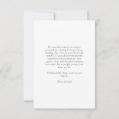 Élégant Carte de remerciements Mariage moderne (Dos)