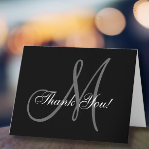 Élégant Carte de remerciements Mariage Monogram