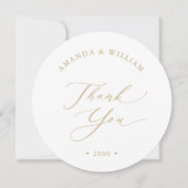 Élégant Carte de remerciements Mariage or (Devant)