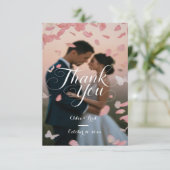 Élégant Carte de remerciements Mariage photo (Debout devant)