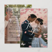 Élégant Carte de remerciements Mariage photo (Devant / Derrière)