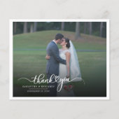 Élégant Carte de remerciements Mariage photo (Devant)