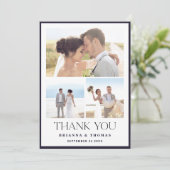 Élégant Carte de remerciements Mariage photo (Debout devant)