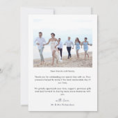 Élégant Carte de remerciements Mariage photo (Dos)