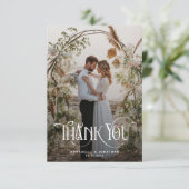 Élégant Carte de remerciements Mariage photo deux (Debout devant)