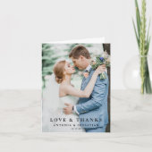 Élégant Carte de remerciements Mariage plié photo (Devant)