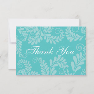 Élégant Carte de remerciements Mariage Turquoise