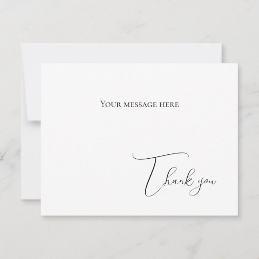 Élégant Carte de remerciements moderne à plat (Dos)