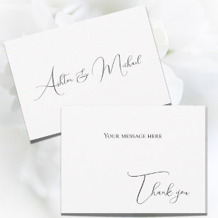 Élégant Carte de remerciements moderne à plat