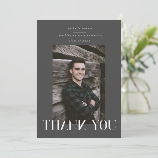 élégant carte de remerciements moderne de graduati (Debout devant)
