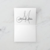 Élégant Carte de remerciements Monogramme | Gris n (Intérieur)