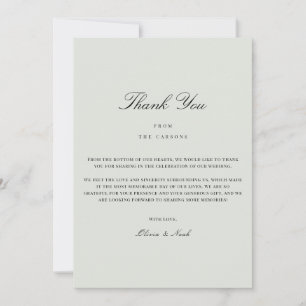 Élégant Carte de remerciements noir & blanc
