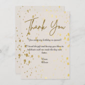 Élégant Carte de remerciements Or (Devant / Derrière)