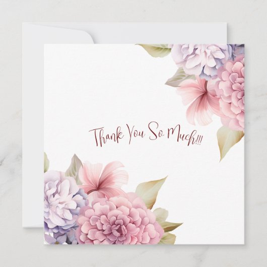 Elégant Carte de remerciements Pastel Aquarelle (Devant)