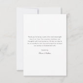 Élégant Carte de remerciements photo de mariage de (Dos)