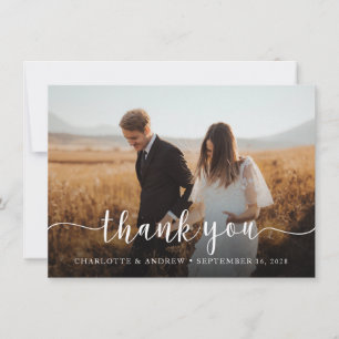Élégant Carte de remerciements photo de mariage pe