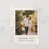 Élégant Carte de remerciements photo Mariage à fle (Devant / Derrière)