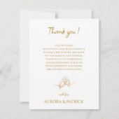 Elégant Carte de remerciements photo Mariage blanc (Dos)