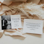 Élégant Carte de remerciements photo Mariage minim